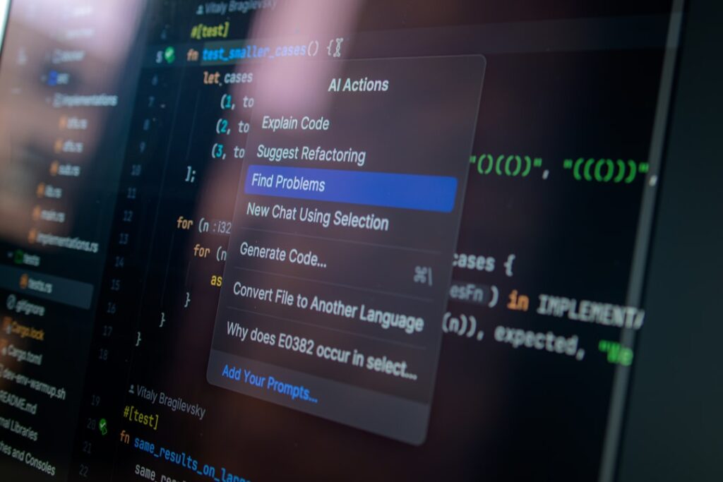 AI Tools for Solo Entrepreneurs: Automate Your Entire Business Computer screen displaying code with a context menu.