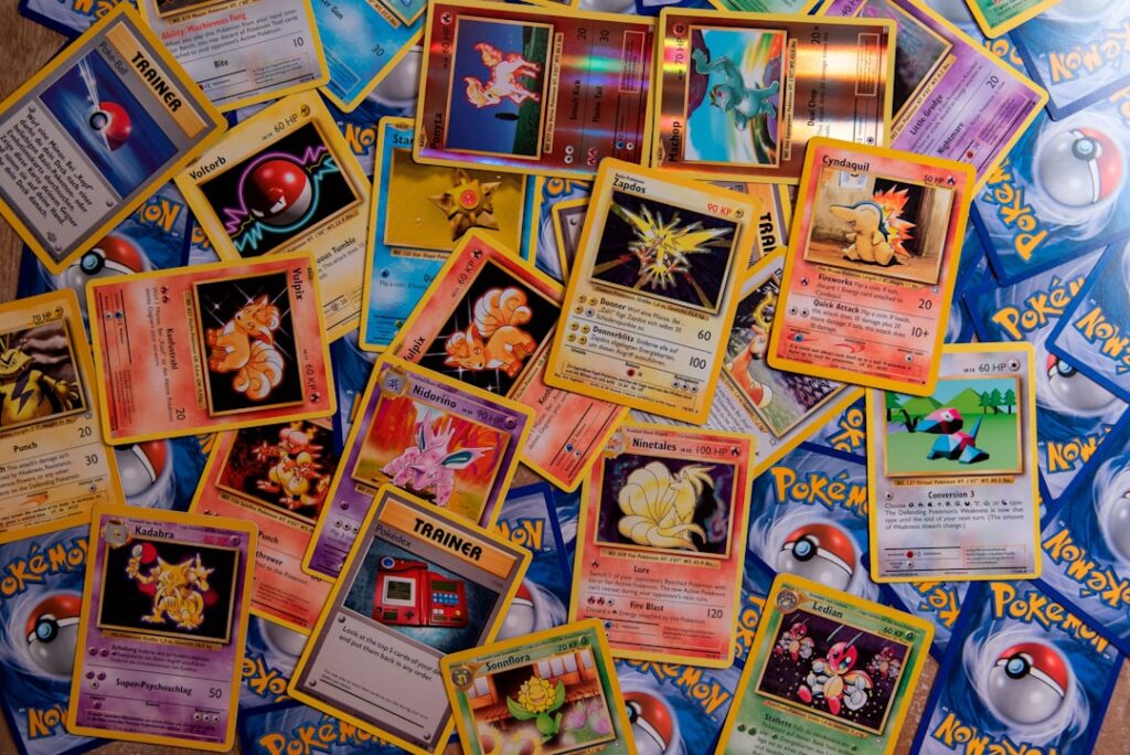 Pokemon Card Theft Wave Hits UK Retailers Hard brown wooden framed photos on brown wooden table