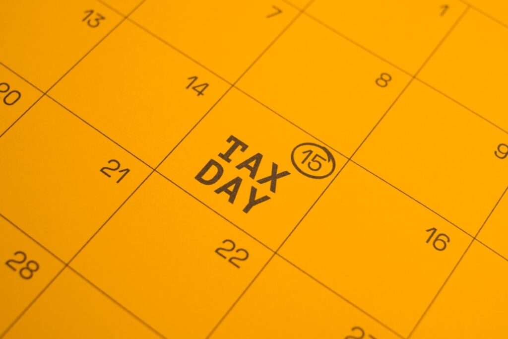 March 15 Tax Deadline: S Corps & Partnerships Guide Calendar shows "tax day" circled on the 15th.