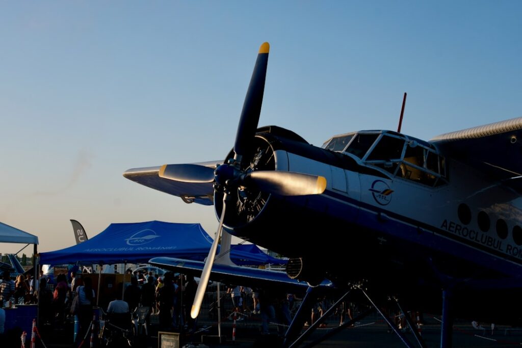 Vaughn College Honors Aviation Leadership Excellence Seaplane parked outdoors with blue sky background