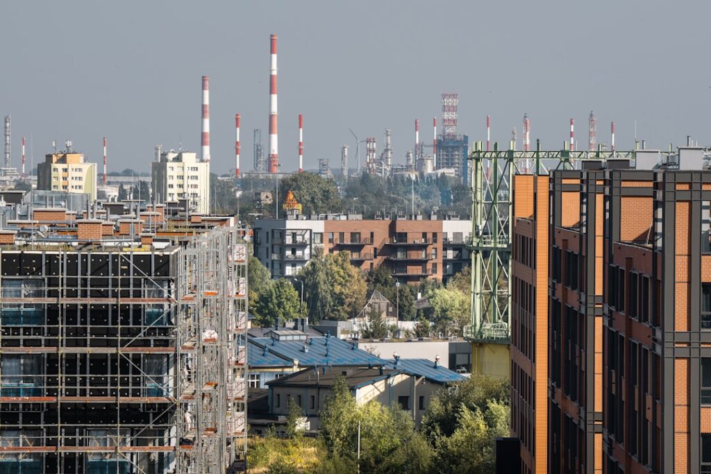 Data Center Boom Pushes Natural Gas Plant Costs Up 66% A view of a city from a tall building