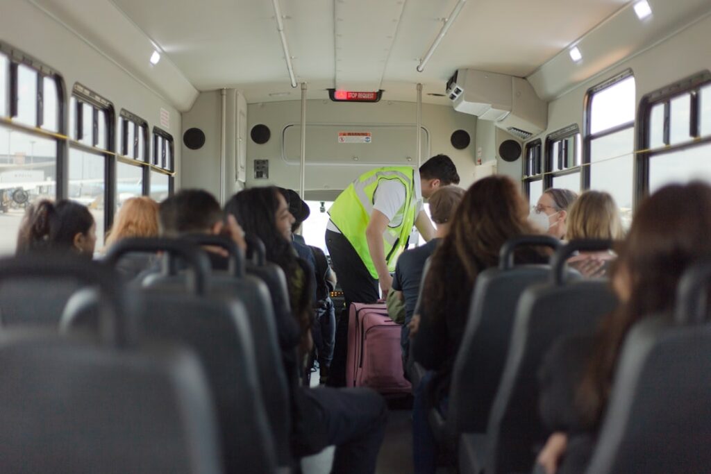 Maryland Students Drive Transportation Innovation Forward a group of people on a bus