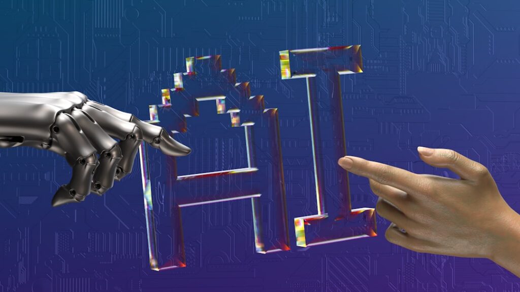 Oracle's AI Agents Transform Small Business Customer Experience two hands touching each other in front of a blue background