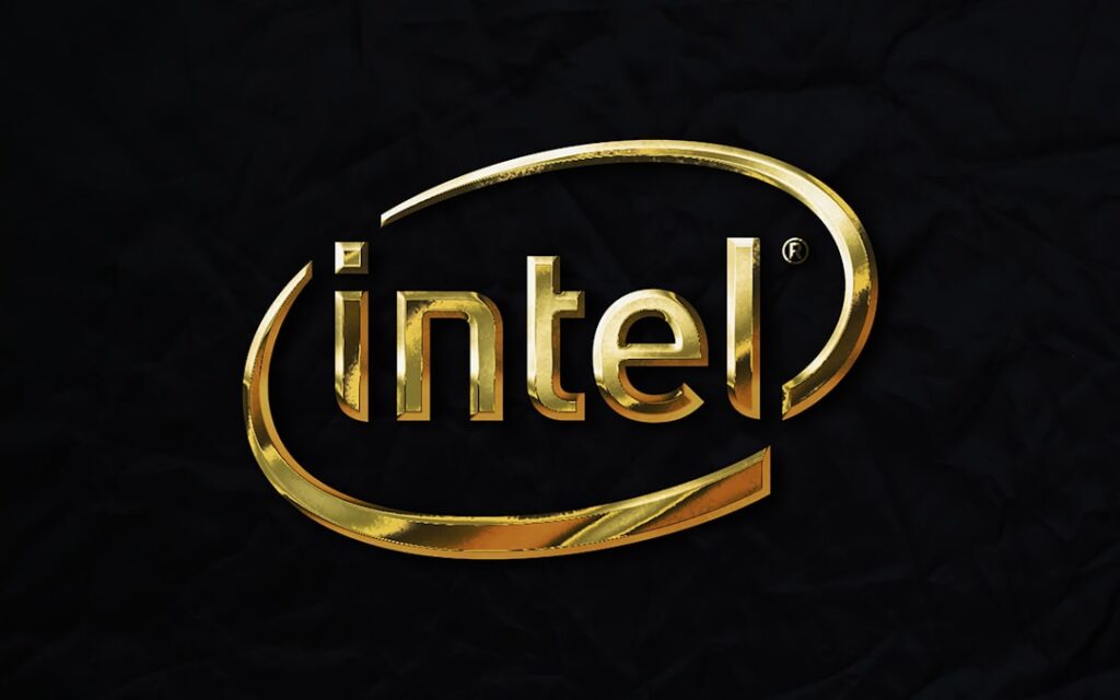 Intel Stock Surge: Is Wall Street Getting Ahead of Reality? a gold intel logo on a black background