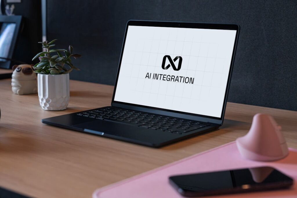 OpenAI's GPT-5.5 Instant Redefines ChatGPT Standards Laptop displaying ai integration logo on desk
