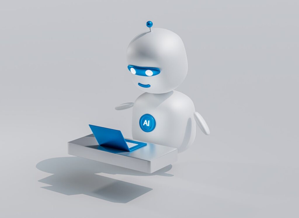 Pennsylvania Sues Character.AI Over Fake Doctor Chatbot a white robot with blue eyes and a laptop