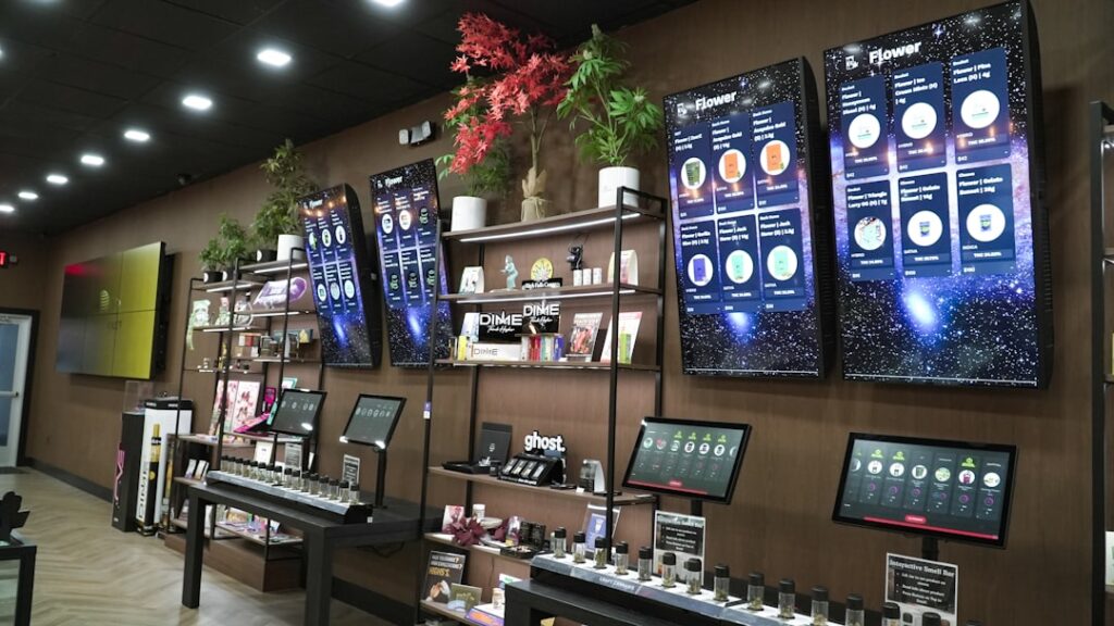 SUNMI Wins Five Red Dot Design Awards 2026 Retail store display with products and screens.